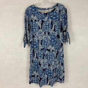 Lilly Pulitzer Blue Sea Turtle Print Shift Dress XS‎ Pima Cotton